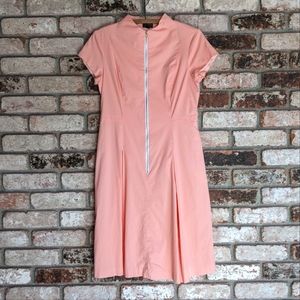 🍑 Bigio Collection Bodycon Dress Peach Coral Lined Size 6 Small